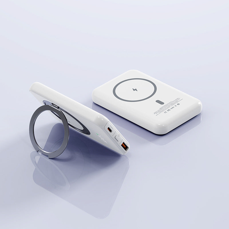 Încărcător Wireless Portabil 5000mAh cu Suport Magnetic