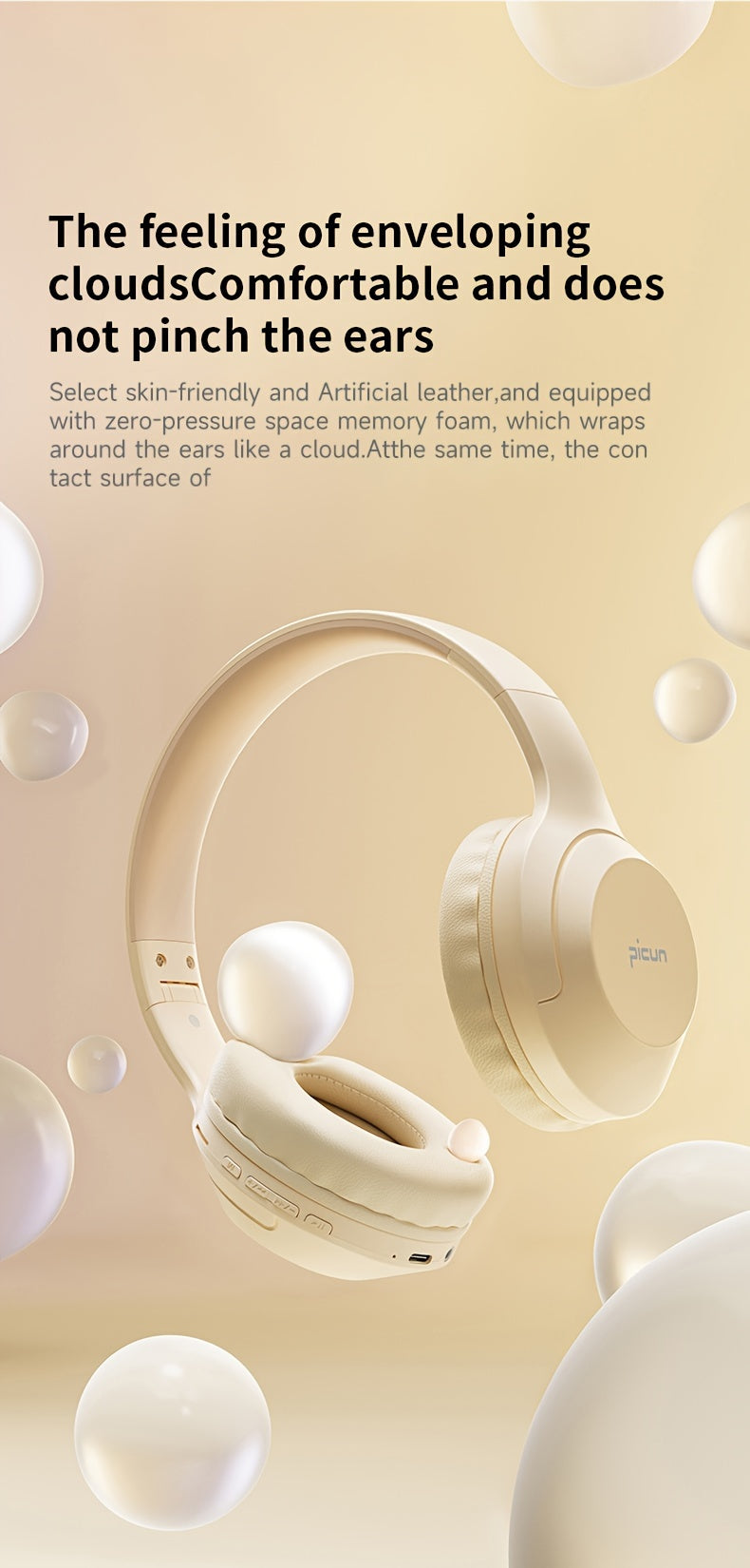 Căști Wireless Picun B-01S HiFi Over-Ear cu Bass Puternic