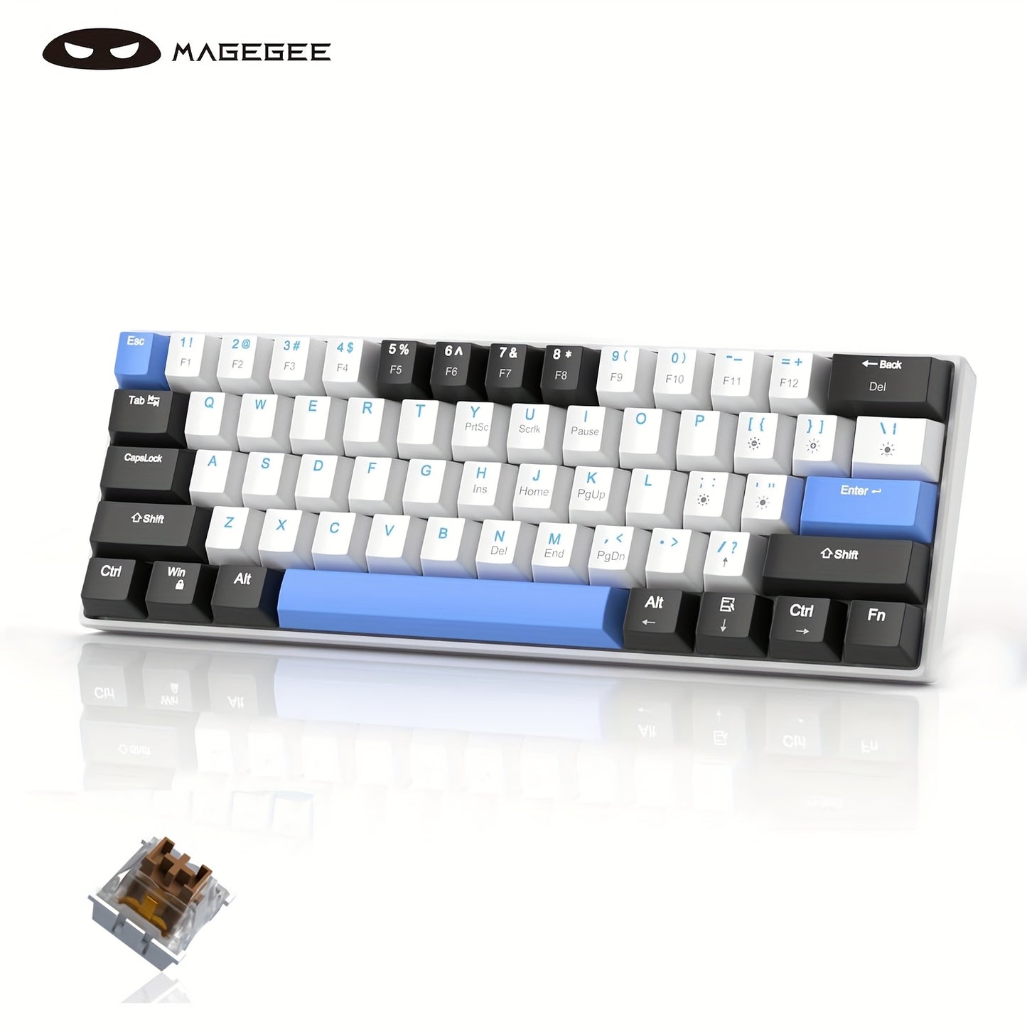 Tastatura gaming mageGee 60% mecanica cu switch-uri blue și iluminare LED