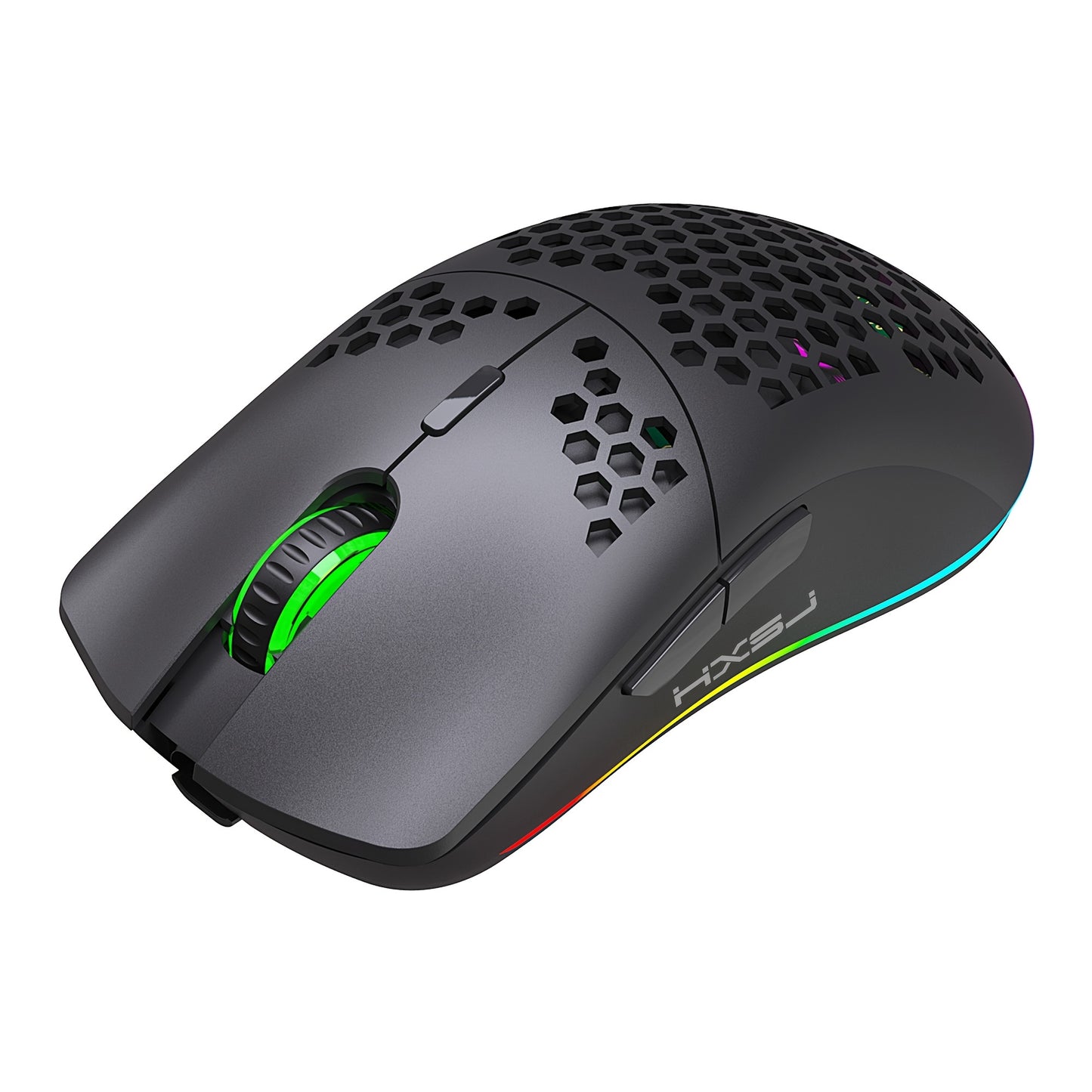Mouse Wireless HXSJ cu Iluminare RGB și Baterie Reîncărcabilă