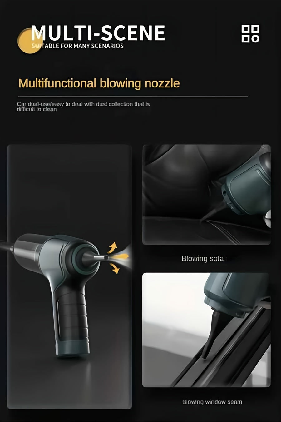 Aspirator Wireless 3 în 1 pentru Mașină și Acasă