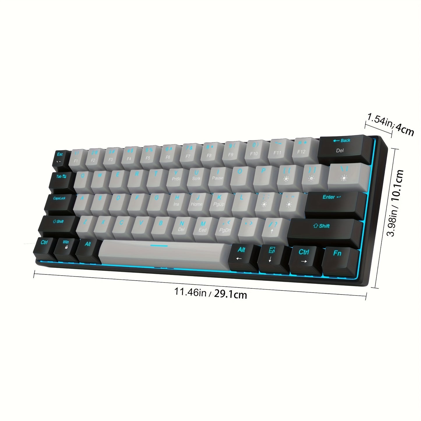 Tastatura gaming mageGee 60% mecanica cu switch-uri blue și iluminare LED