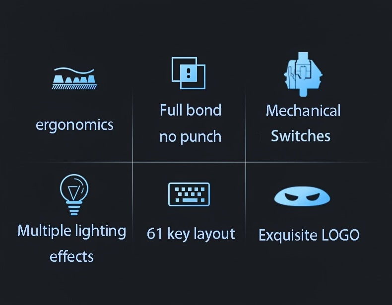 Tastatura gaming mageGee 60% mecanica cu switch-uri blue și iluminare LED