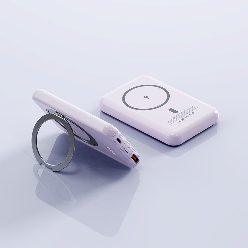 Încărcător Wireless Portabil 5000mAh cu Suport Magnetic