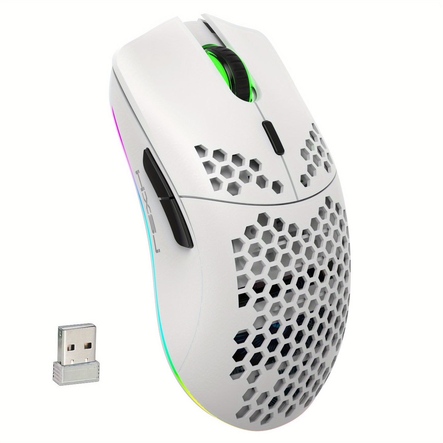 Mouse Wireless HXSJ cu Iluminare RGB și Baterie Reîncărcabilă